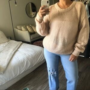 & Other Stories Mohair Blend Blush Crewneck Sweater M